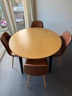 Tafel met 4 stoelen, 1 meter diameter, Huis en Inrichting, Tafels | Eettafels, Ophalen, Zo goed als nieuw
