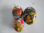 3 kartonnen paaseitjes het grootste 9 cm, Ophalen of Verzenden, Zo goed als nieuw