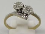 Unieke antieke gouden en platina Art Deco ring met Diamant, Verzenden, Goud, Ring, Met edelsteen