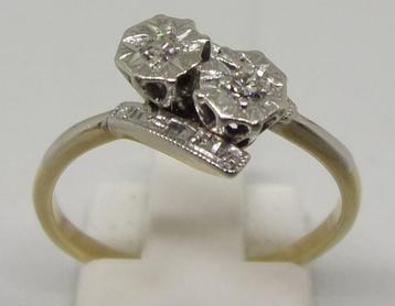 Unieke antieke gouden en platina Art Deco ring met Diamant beschikbaar voor biedingen