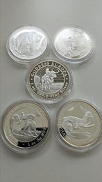 Set van 5 zilveren 1 oz munten, Ophalen of Verzenden, Zilver