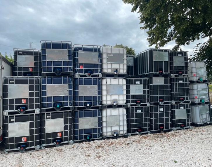 Complete Cubi IBC-tanktank van 1000 l (met kooi en pallet), Tuin en Terras, Regentonnen, Kunststof, 150 liter of meer, Met kraantje