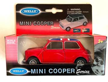 Mini Cooper rood met Union Jack dak Welly., Enlèvement ou Envoi, Comme neuf, Voiture