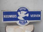 reklame bord ALBA depot verven en nieuwkuis 1960-1970, Antiek en Kunst, Antiek | Email, Ophalen of Verzenden