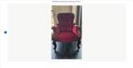 Biedermeier fauteuil mahoniehout bekleed met rood velours, Antiek en Kunst, Ophalen