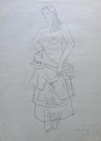 WALTER GAVITO / HALF ONTKLEED MODEL / ORIGINEEL WERK 44x32cm, Antiquités & Art, Art | Peinture | Moderne, Enlèvement ou Envoi