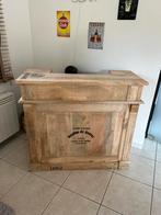 Bar en bois massif de Bali + chaise de bar, Huis en Inrichting, Barren, Ophalen, Zo goed als nieuw