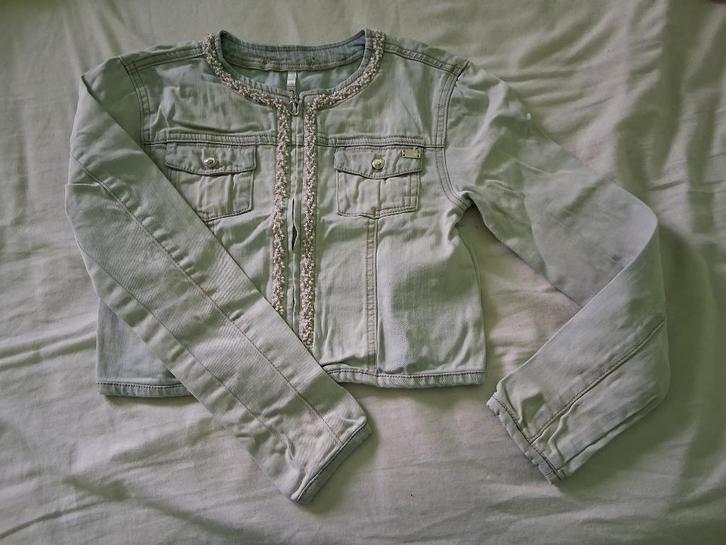jeansjas - maat 152, Kinderen en Baby's, Kinderkleding | Maat 152, Gebruikt, Meisje, Jas, Ophalen of Verzenden