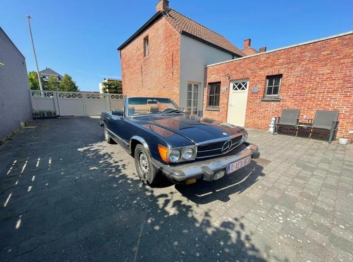 Mercedes-Benz 380 SL (R107) 1981, Auto's, Mercedes-Benz, Particulier, SL, Lederen bekleding, Benzine, Cabriolet, Automaat, Blauw