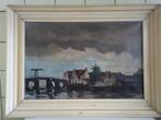 Te koop mooi oud Hollands olieverf schilderij, De Ophaalbrug, Enlèvement ou Envoi