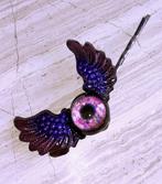 haarspeld gothic oog met vleugels paars, Verzenden, Nieuw, Haarspeld