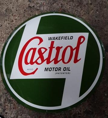 Castrol motor oil zwaar emaillen reclame decoratie bord  beschikbaar voor biedingen