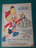 Pinocchio porte-clés - publicité papier timbre Tintin - 1967, Collections, Autres types, Utilisé, Enlèvement ou Envoi