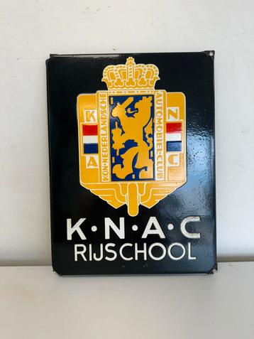 Enseigne émaillée KNAC Driving School, Enlèvement ou Envoi, Utilisé, Panneau publicitaire