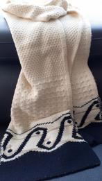 Essentiel sjaal – 100% wol – écru & donkerblauw - als nieuw, Essentiel Antwerp, Verzenden, Zo goed als nieuw, Sjaal