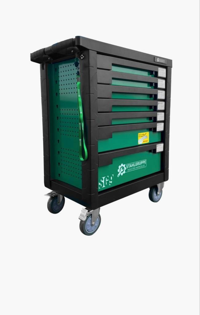 Stahgruppe gereedschapwagen NIEUW!7lades en 5 gevuld 212 dlg, Doe-het-zelf en Bouw, Gereedschapskisten, Nieuw, Gevuld, Ophalen