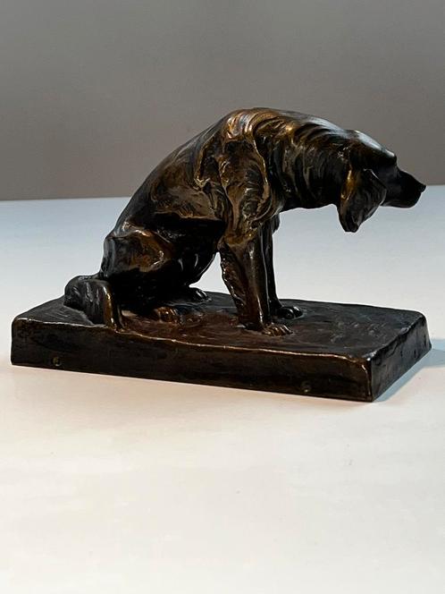 Friedrich GORNIK antiek bronzen hond bureaudesk inktdroger, Antiek en Kunst, Kunst | Beelden en Houtsnijwerken, Ophalen of Verzenden