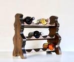 Zwaar vintage Brutalist Wine Rack '70 Spanish retro wijnrek, Ophalen of Verzenden, Zo goed als nieuw, Hout