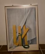 Abstract schilderij met zilveren kader, Antiek en Kunst, Ophalen of Verzenden