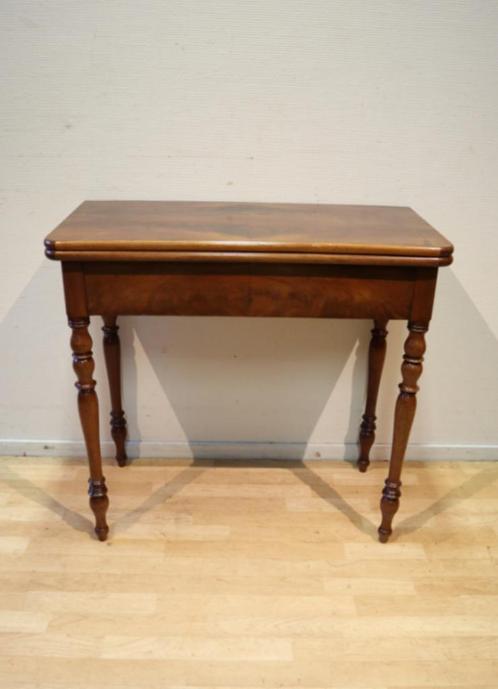 Antieke mahonie kaarttafel, Antiek en Kunst, Antiek | Meubels | Tafels, Ophalen of Verzenden
