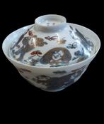 Japans eierschaal porselein met zotjes en vlinders., Ophalen