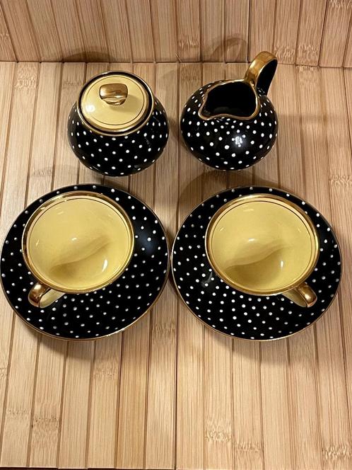 Duo tasses, sucrier et pot à lait - Keralux Boch Frères-1956, Antiek en Kunst, Antiek | Keramiek en Aardewerk, Ophalen