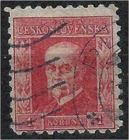 Tsjechoslowakije 1926-1928 - Yvert 220 - President Masa (ST), Postzegels en Munten, Postzegels | Europa | Overig, Gestempeld, Overige landen