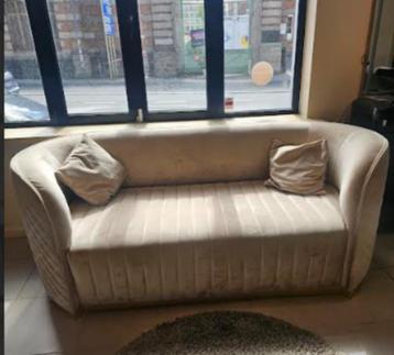 A SAISIR - À vendre – Canapé velours beige - 3 places  beschikbaar voor biedingen