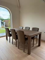 Volledige eetplaats: tafel met zes stoelen, Huis en Inrichting, Gebruikt, 6 tot 8 stoelen, Ophalen