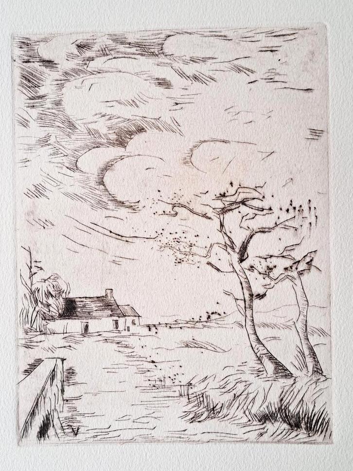 Maurice de Vlaminck 1876-1958 “”The Way” etching, Antiek en Kunst, Kunst | Schilderijen | Klassiek, Ophalen of Verzenden