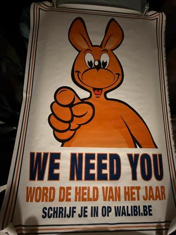 Walibi Poster kangoeroe Mascotte afmeting 175cm x 119cm beschikbaar voor biedingen