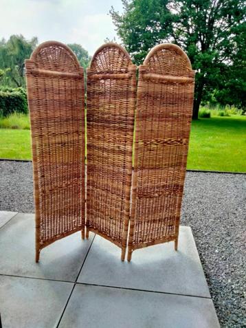 Boho rotan kamerscherm paravent gevlochten rotan