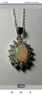 Prachtige sterling zilveren hanger met Ethiopische opaal, Nieuw, Ophalen of Verzenden, Zilver, Zilver