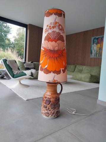 1970s vintage vloerlamp keramiek lamp flower W-Germany  beschikbaar voor biedingen