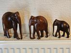 Set van 3 handgesneden Afrikaanse houten olifanten, Antiek en Kunst, Ophalen
