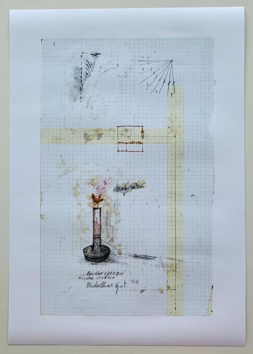 Panamarenko (1940- 2019) - Lithographie de la série "Poulet", Antiquités & Art, Art | Lithographies & Sérigraphies, Envoi