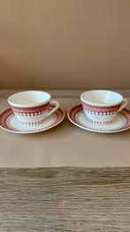 2 vintage Rivanel kopjes en schotels, Ophalen