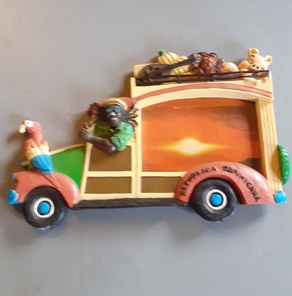 Cadre pour photo voiture rasta République dominicaine, Enlèvement ou Envoi, Utilisé