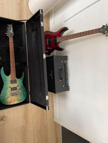 Volledige gitaarset schecter of ibanez, versterker en koffer beschikbaar voor biedingen