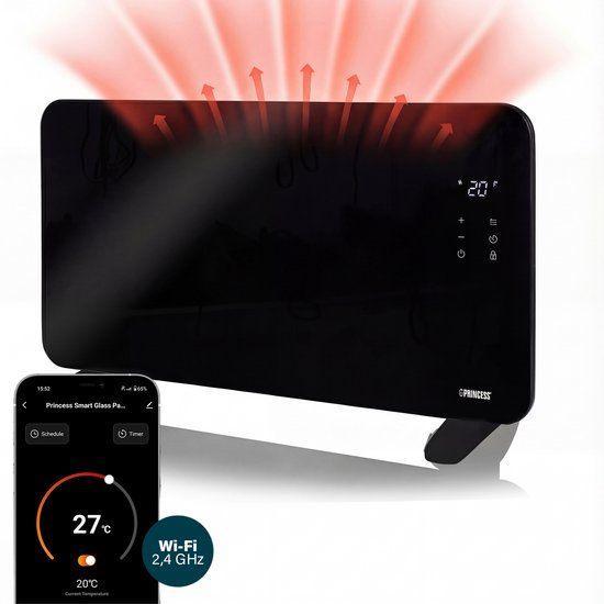 Electrische verwarming Princess 348415 Smart Glass Panel, Doe-het-zelf en Bouw, Verwarming en Radiatoren, Nieuw, Radiator, 800 watt of meer