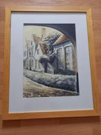 aquarel oude huisjes, Ophalen