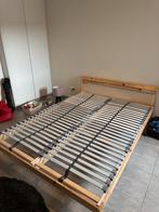 Houten bedframe + lattenbodem (IKEA NEIDEN), Ophalen, Tweepersoons, 140 cm, Zo goed als nieuw