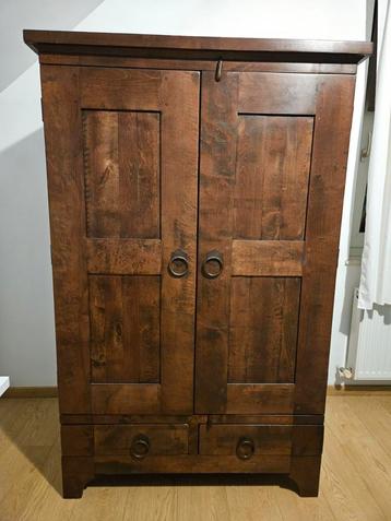 Koloniale Houten Kast - Kleding/Computer beschikbaar voor biedingen