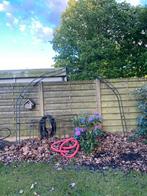 Gietijzere boog poort zwart, Tuin en Terras, Tuinhekken en Hekwerk, Ophalen, Met poort, Gebruikt, Dubbelstaafmat hekwerk