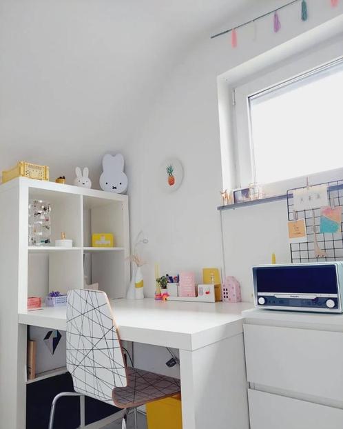 Bureau met Kallax vakkenkast 'Expedit Kallax' Ikea, Huis en Inrichting, Bureaus, Gebruikt, Bureau, Ophalen