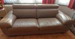 Lederen 2- en 3-zit zetelset – taupe kleur, Huis en Inrichting, Ophalen, Gebruikt