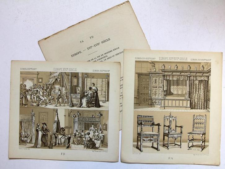 A. Racinet. EUROPE — XVIe-XVIIe SIÈCLES. Chambres, Livres, Art & Culture | Arts plastiques, Utilisé, Autres sujets/thèmes, Envoi