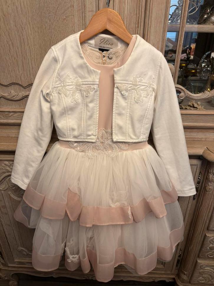 Ilias communie kleedje en jasje Nicky vankets, Kinderen en Baby's, Kinderkleding | Maat 134, Zo goed als nieuw, Meisje, Setje