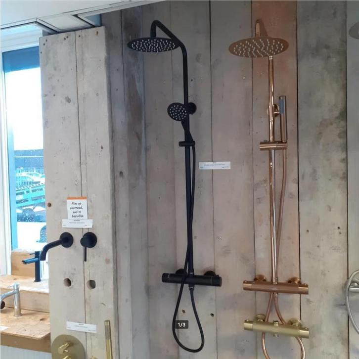 WEG=WEG Doucheset, Thermostaat, Mat zwart, Badkamer, Boga, Huis en Inrichting, Woonaccessoires | Overige, Nieuw, Ophalen of Verzenden