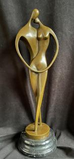 Bronzen abstract verliefd stel, 41 cm Milo zuiver brons, Ophalen of Verzenden